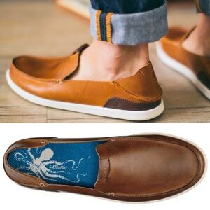 OluKai Nalukai Leather Slip-On Loafers